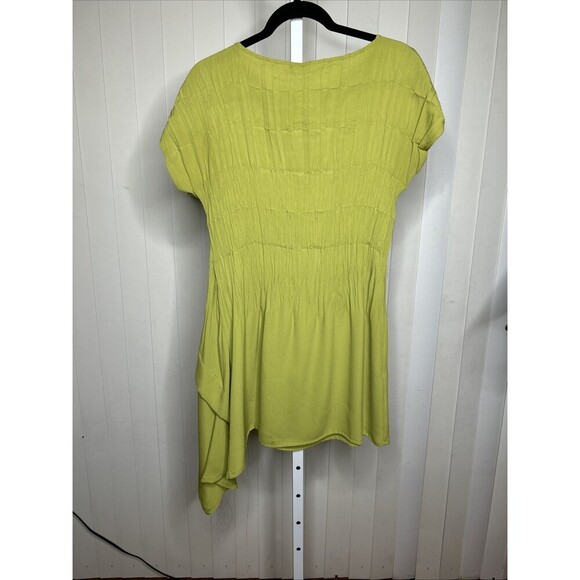 Babette Asymmetrical Hem Dress Tunic Mini Crinkled Artsy Ar to Wear Size XS - Picture 7 of 8